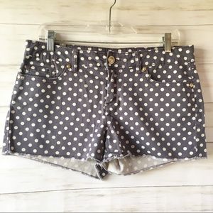 LC Lauren Conrad | Polka Dot Frayed Denim Shorts